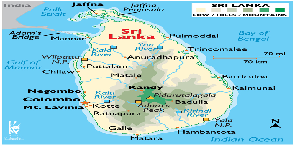 نقشه سریلانکا | کیارا سیر باستان